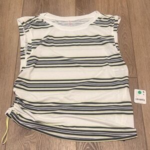 NWT Free People Movement Wave Stripe Sleeveless Top Side Drawstring XL